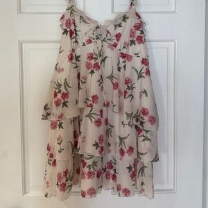 White Floral Mini Dress